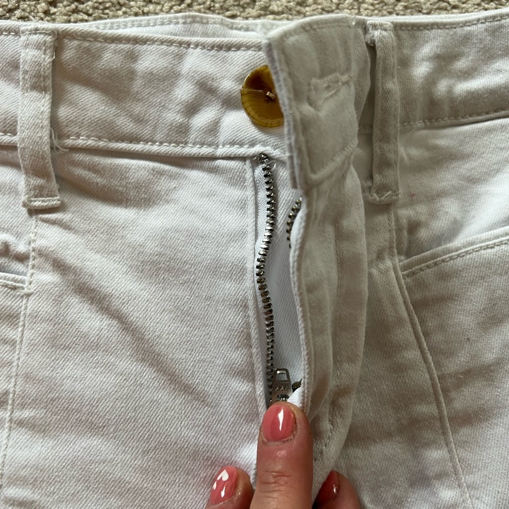 White Denim Stretchy Jeans Altar’d State Mini Flare Size 25. - Picture 3 of 6
